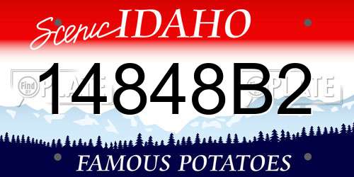 14848B2 Idaho License Plate