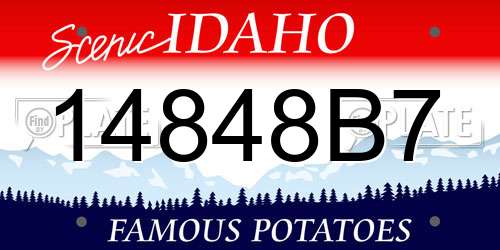 14848B7 Idaho License Plate