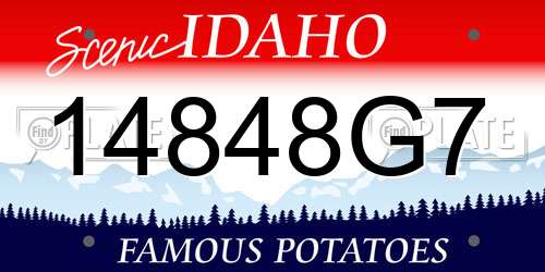 14848G7 Idaho License Plate