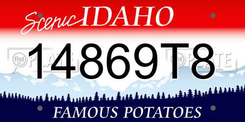 14869T8 Idaho License Plate