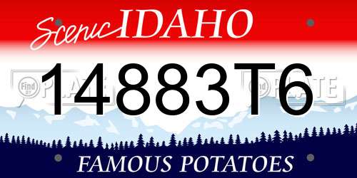 14883T6 Idaho License Plate