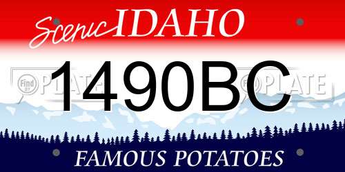 1490BC Idaho License Plate