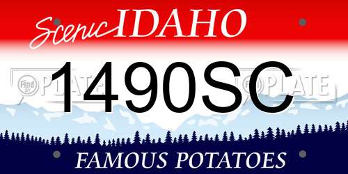 1490SC Idaho License Plate