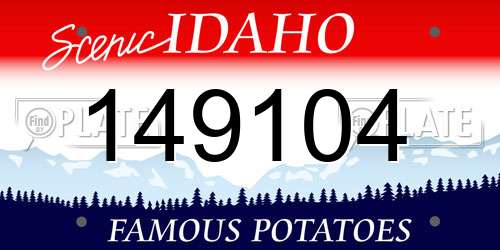 149104 Idaho License Plate
