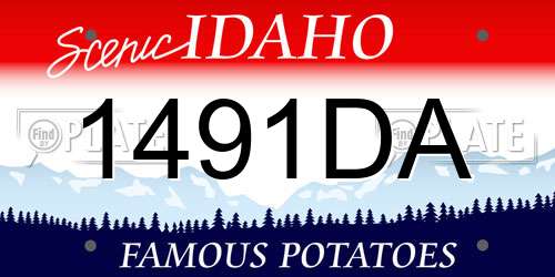 1491DA Idaho License Plate