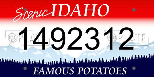 1492312 Idaho License Plate