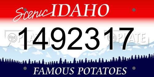 1492317 Idaho License Plate