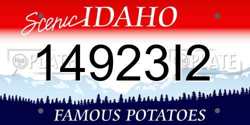 14923I2 Idaho License Plate