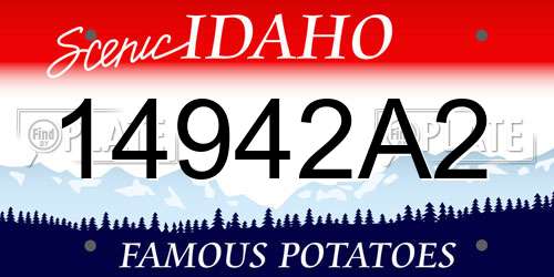 14942A2 Idaho License Plate