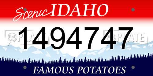 1494747 Idaho License Plate