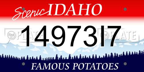 14973I7 Idaho License Plate