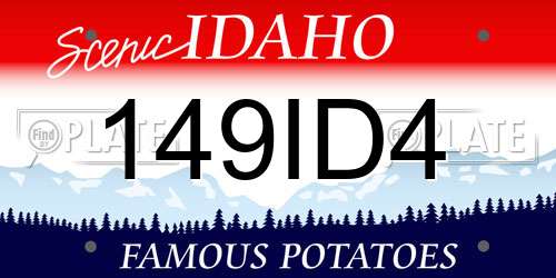 149ID4 Idaho License Plate