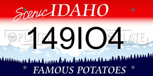 149IO4 Idaho License Plate
