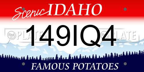 149IQ4 Idaho License Plate