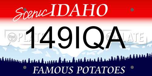 149IQA Idaho License Plate