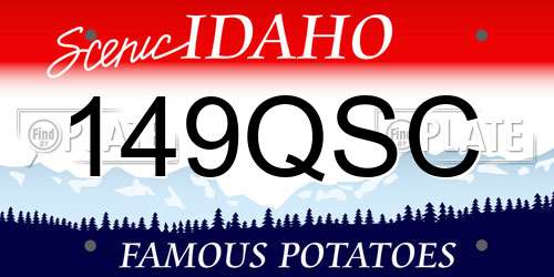 149QSC Idaho License Plate