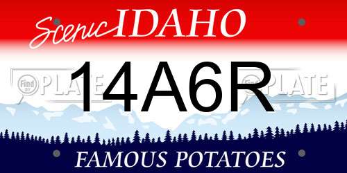 14A6R Idaho License Plate