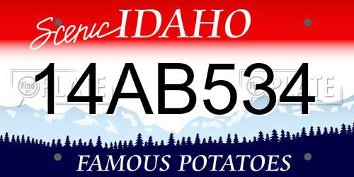 14AB534 Idaho License Plate