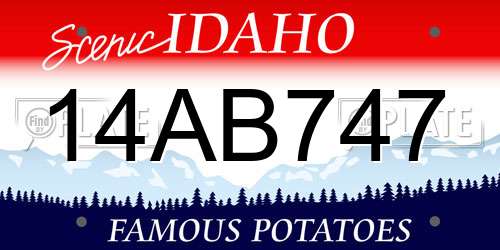 14AB747 Idaho License Plate