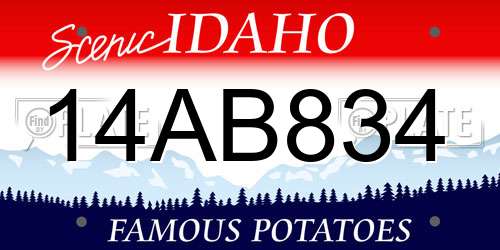 14AB834 Idaho License Plate
