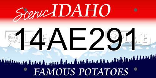14AE291 Idaho License Plate