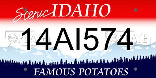 14AI574 Idaho License Plate