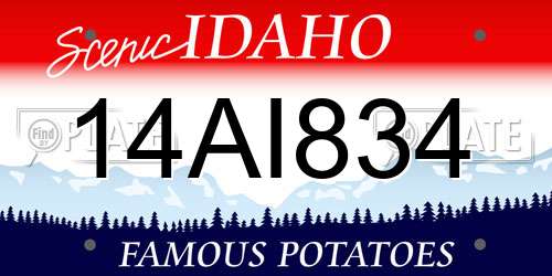 14AI834 Idaho License Plate