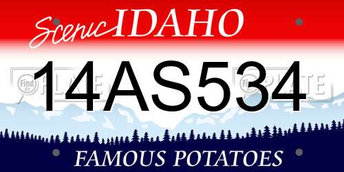 14AS534 Idaho License Plate