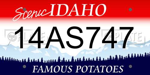 14AS747 Idaho License Plate