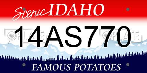 14AS770 Idaho License Plate