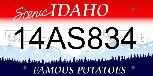 14AS834 Idaho License Plate