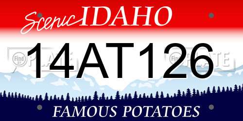 14AT126 Idaho License Plate