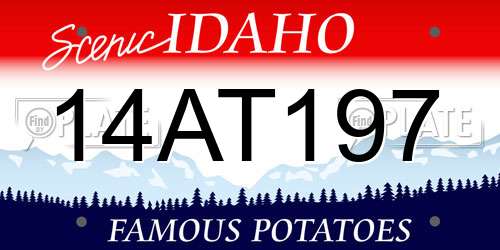 14AT197 Idaho License Plate