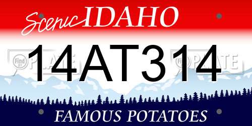 14AT314 Idaho License Plate