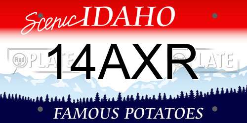 14AXR Idaho License Plate