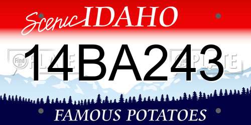 14BA243 Idaho License Plate