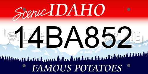 14BA852 Idaho License Plate