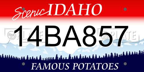 14BA857 Idaho License Plate