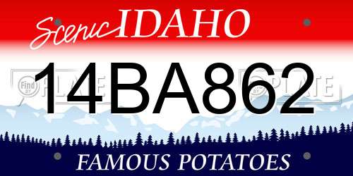 14BA862 Idaho License Plate