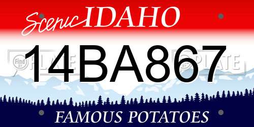 14BA867 Idaho License Plate