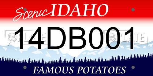14DB001 Idaho License Plate