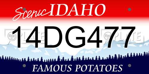14DG477 Idaho License Plate