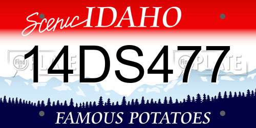 14DS477 Idaho License Plate