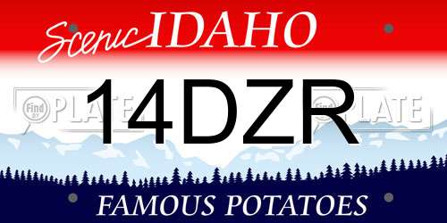 14DZR Idaho License Plate