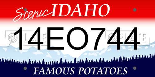 14EO744 Idaho License Plate
