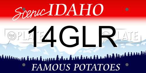 14GLR Idaho License Plate