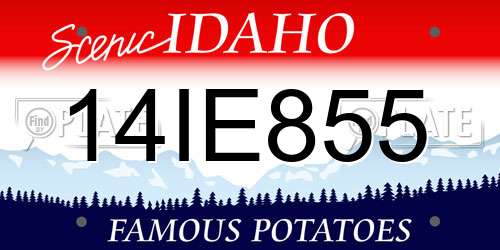 14IE855 Idaho License Plate