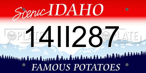 14II287 Idaho License Plate