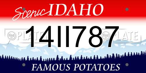 14II787 Idaho License Plate