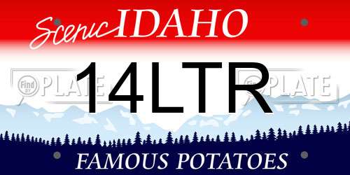 14LTR Idaho License Plate